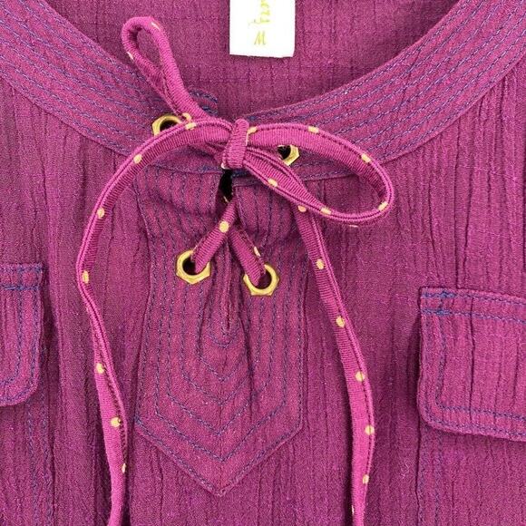 Matilda Jane Dress Womens Medium Burgundy Paint by Numbers Tawny Drop Waist Mini - Picture 7 of 16